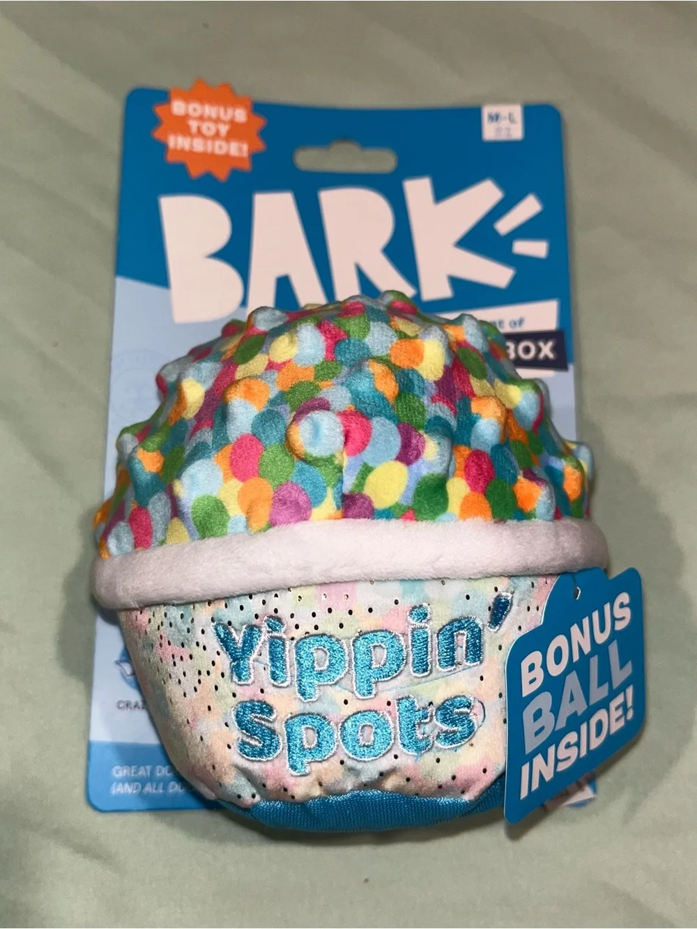 BARK Yippin' Spots Ice Cream Plush Fetch Dog Toy